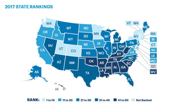 Wisconsin ranked 21st for overall health