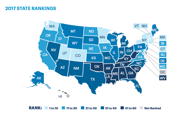 Wisconsin ranked 21st for overall health