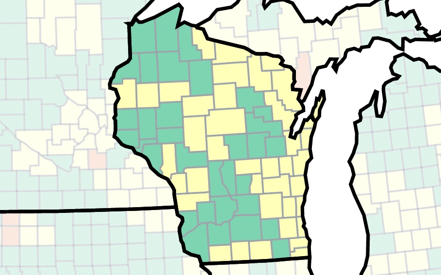 CDC: More than half of Wisconsin counties at ‘medium’ COVID-19 levels